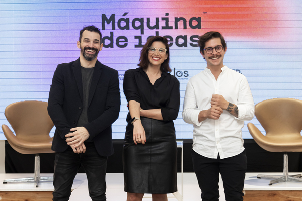Sofia Contreras, Nicolás Fernández Miranda y Federico Castiglioni en la primera edición de Máquina de Ideas un ciclo de charlas organizado por La Maquinita Cowork